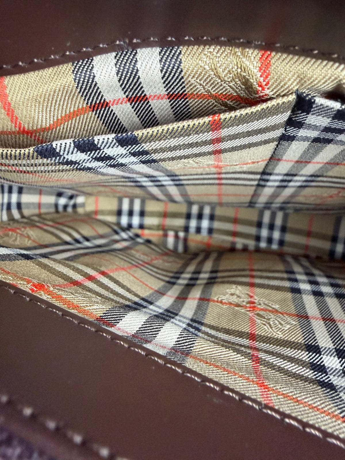 Burberry Brown Leather House Check Tote