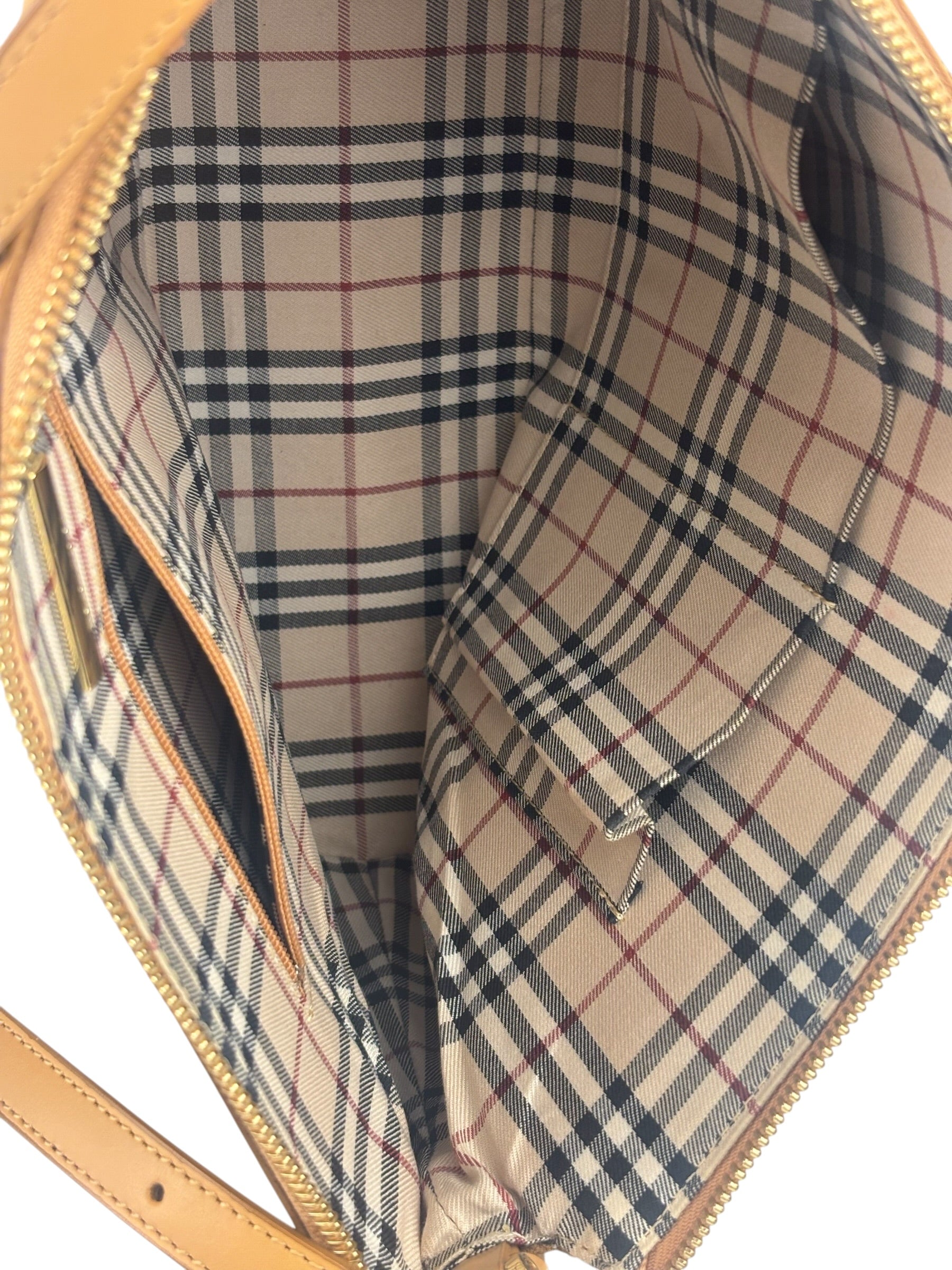 Burberry Vintage Beige Leather Shoulder Bag