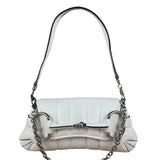 Gucci White Puffer Leather Horsebit Shoulder Bag