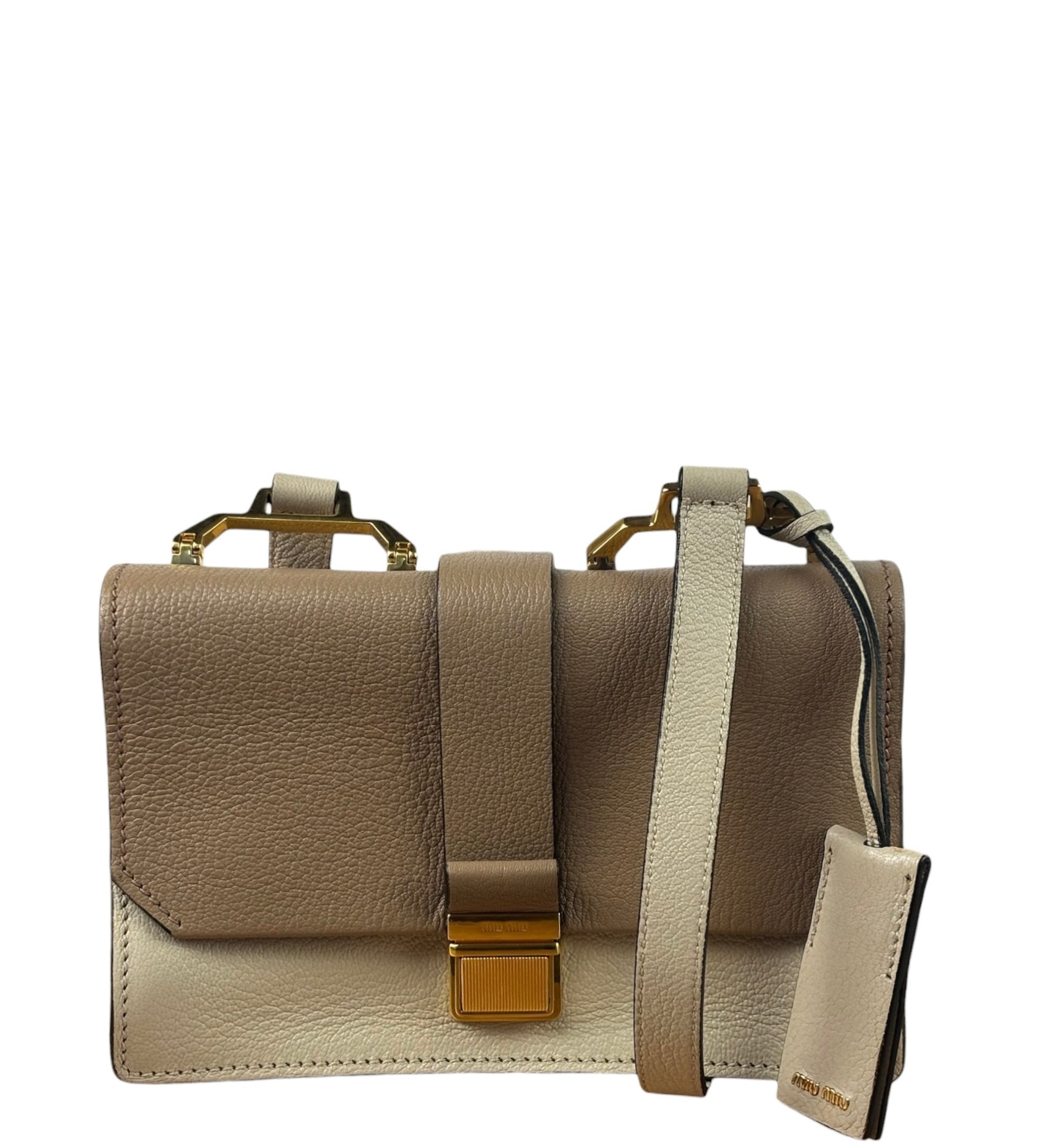 Miu Miu Beige/Cream Madras Small Crossbody Bag