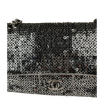 Chanel Silver Sequin East/West Flap Bag 2006