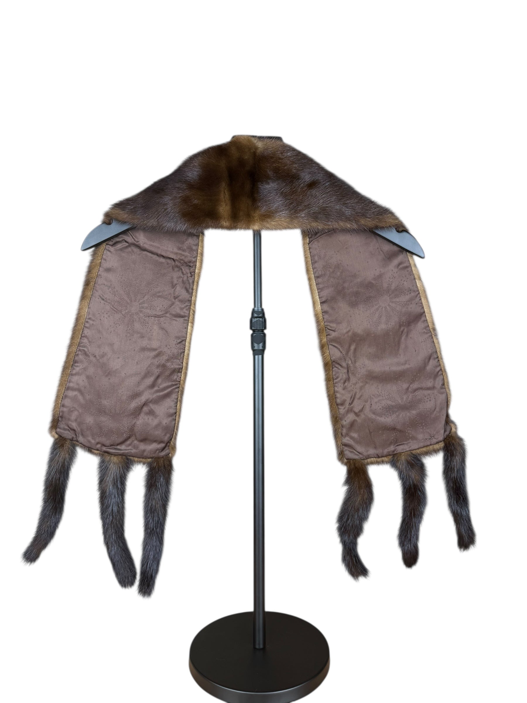 Vintage Brown Fur Tailed Shawl