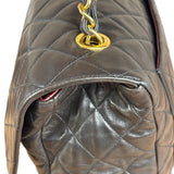 Chanel Vintage Brown Leather Jumbo Flap Bag