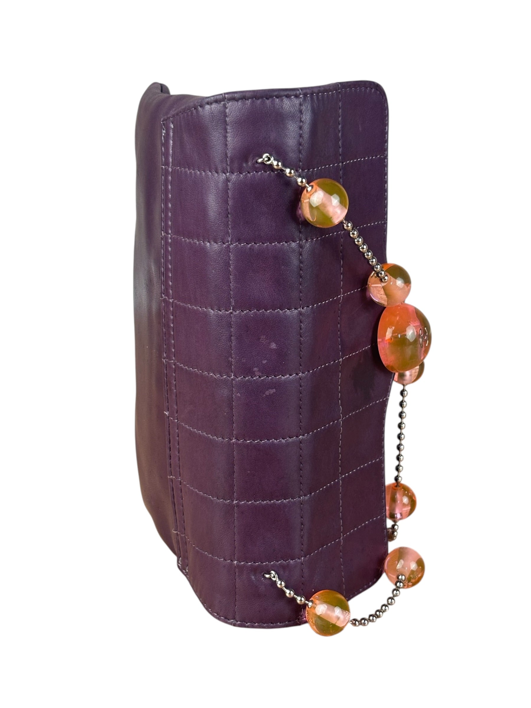 Chanel Purple Lambskin Ball Button Flap 2001