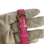 Gucci 6300L White Dial Pink Leather Strap