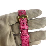 Gucci 6300L White Dial Pink Leather Strap