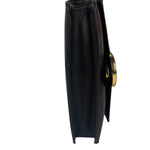 Fendi Black Leather F Envelope Wallet On Replacement Chain