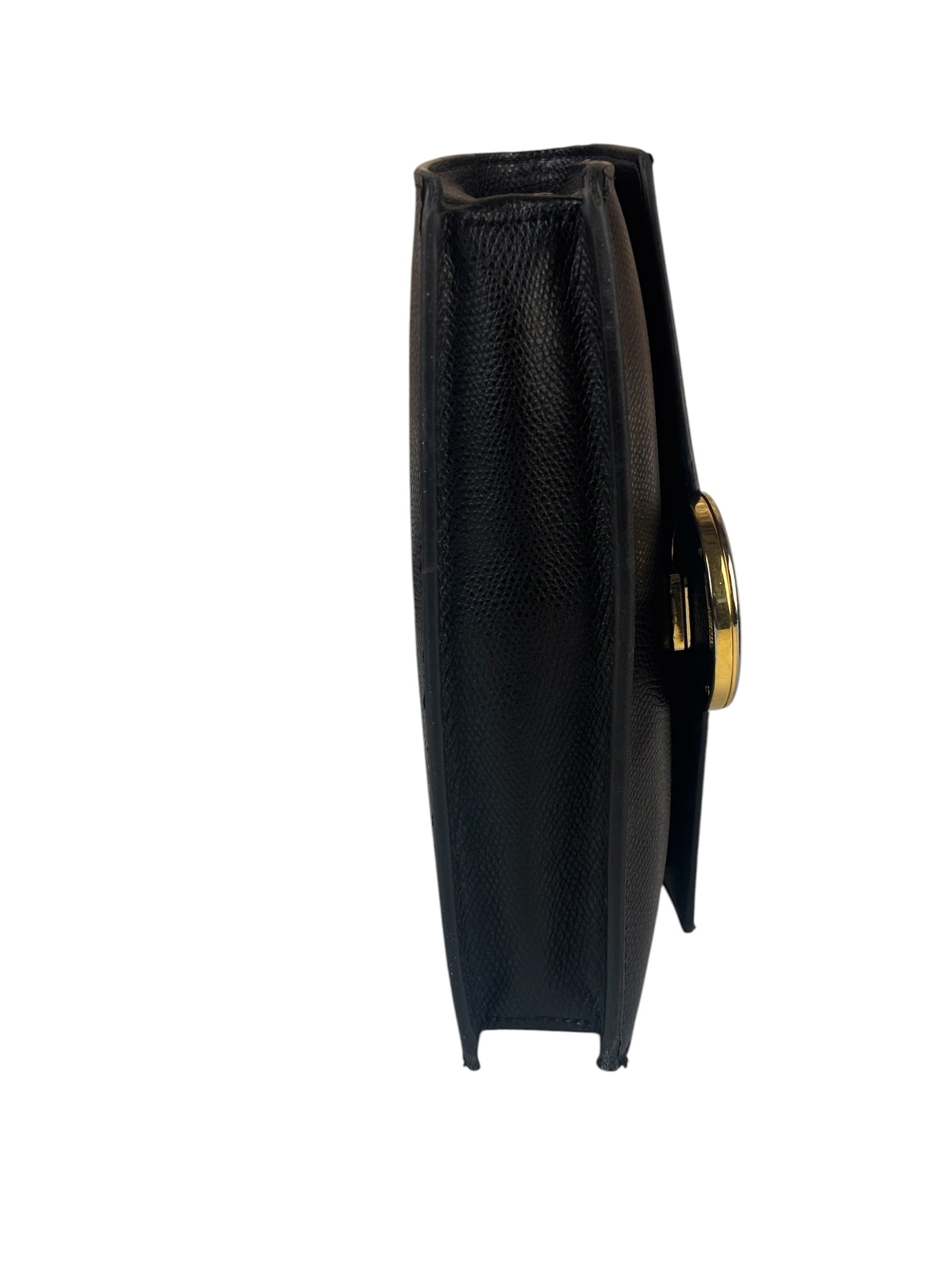 Fendi Black Leather F Envelope Wallet On Replacement Chain