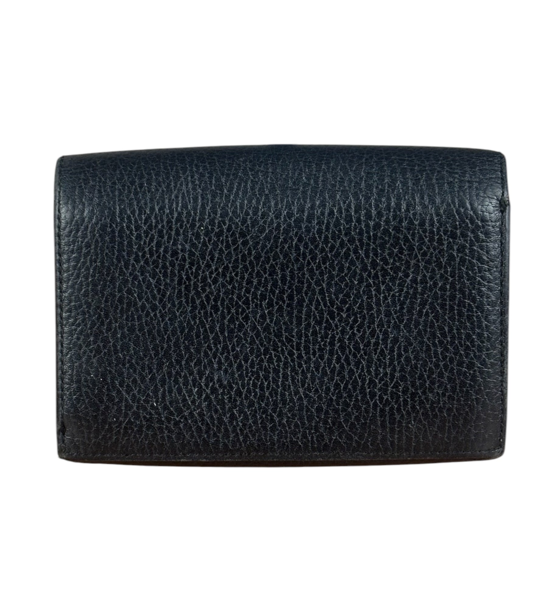 Burberry Black Leather Pebbled Folding Coin/Card Holder