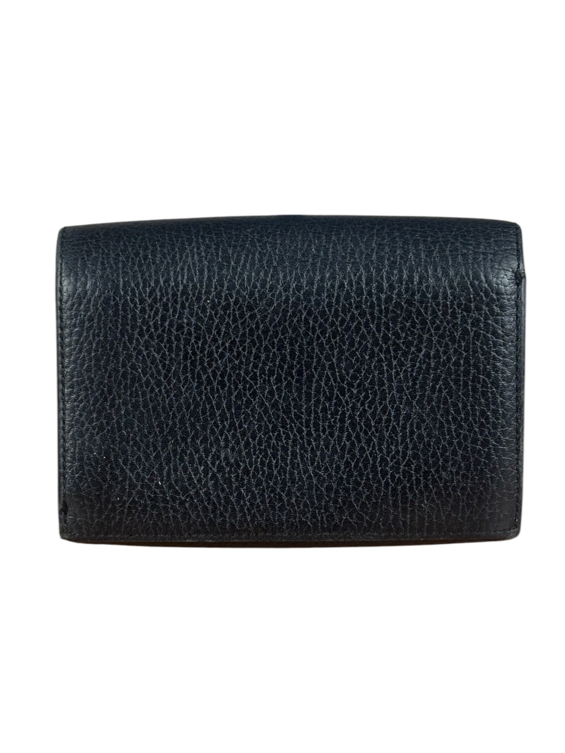 Burberry Black Leather Pebbled Folding Coin/Card Holder