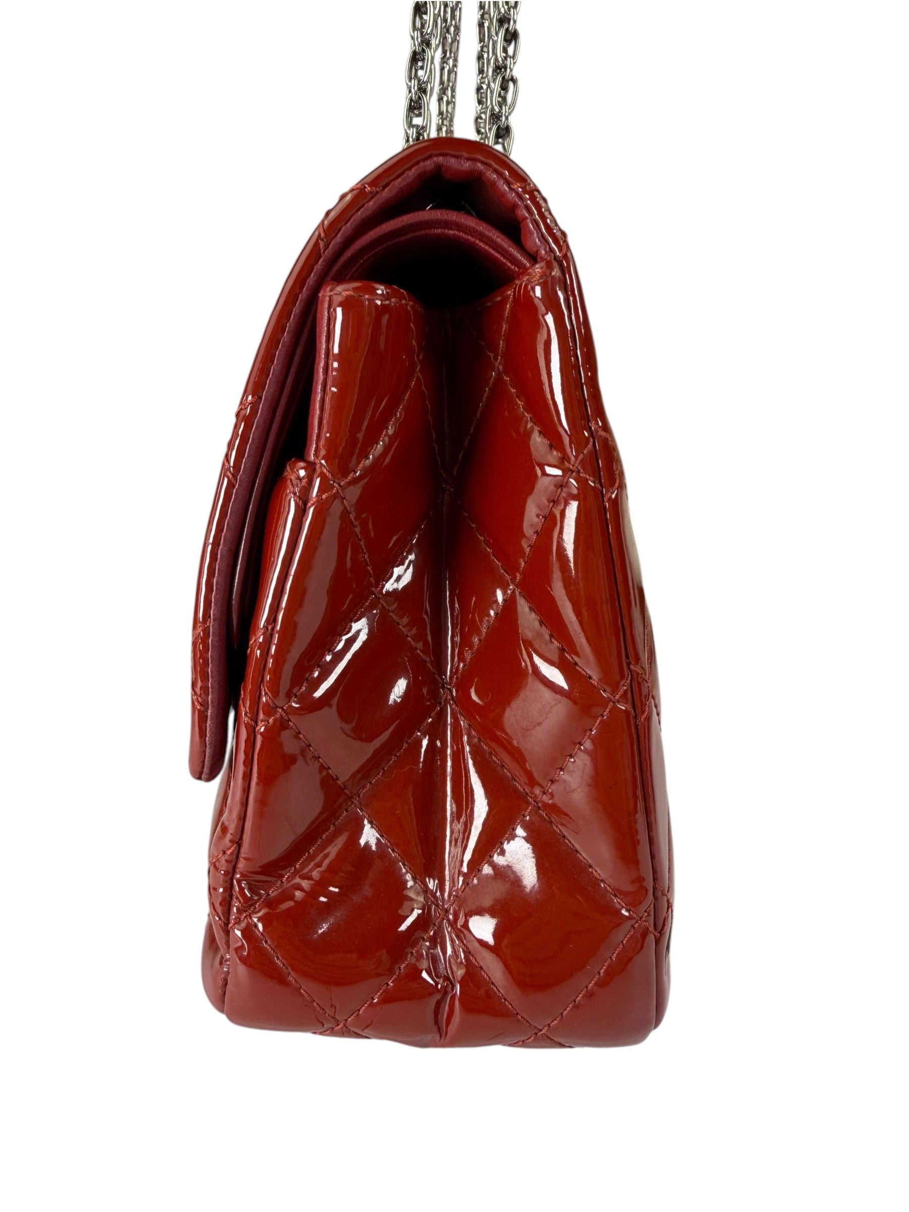 Chanel Red Patent  Quilted Double 2.55 Flap 2009