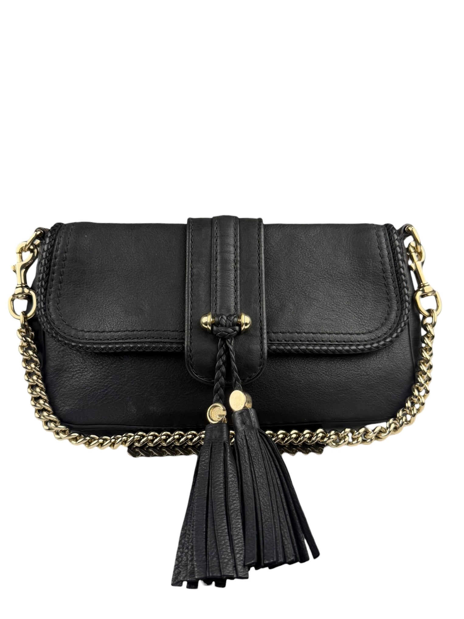 Gucci Black Leather Marrakech Evening Shoulder Bag