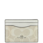 Coach Signature Canvas Card Case White