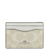 Coach Signature Canvas Card Case White