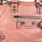 Balenciaga Pink Moto Leather Dome 2Way City Bag