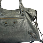 Balenciaga Grey Leather Medium Le City Shoulder Bag