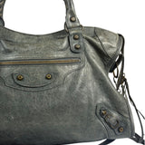 Balenciaga Grey Leather Medium Le City Shoulder Bag