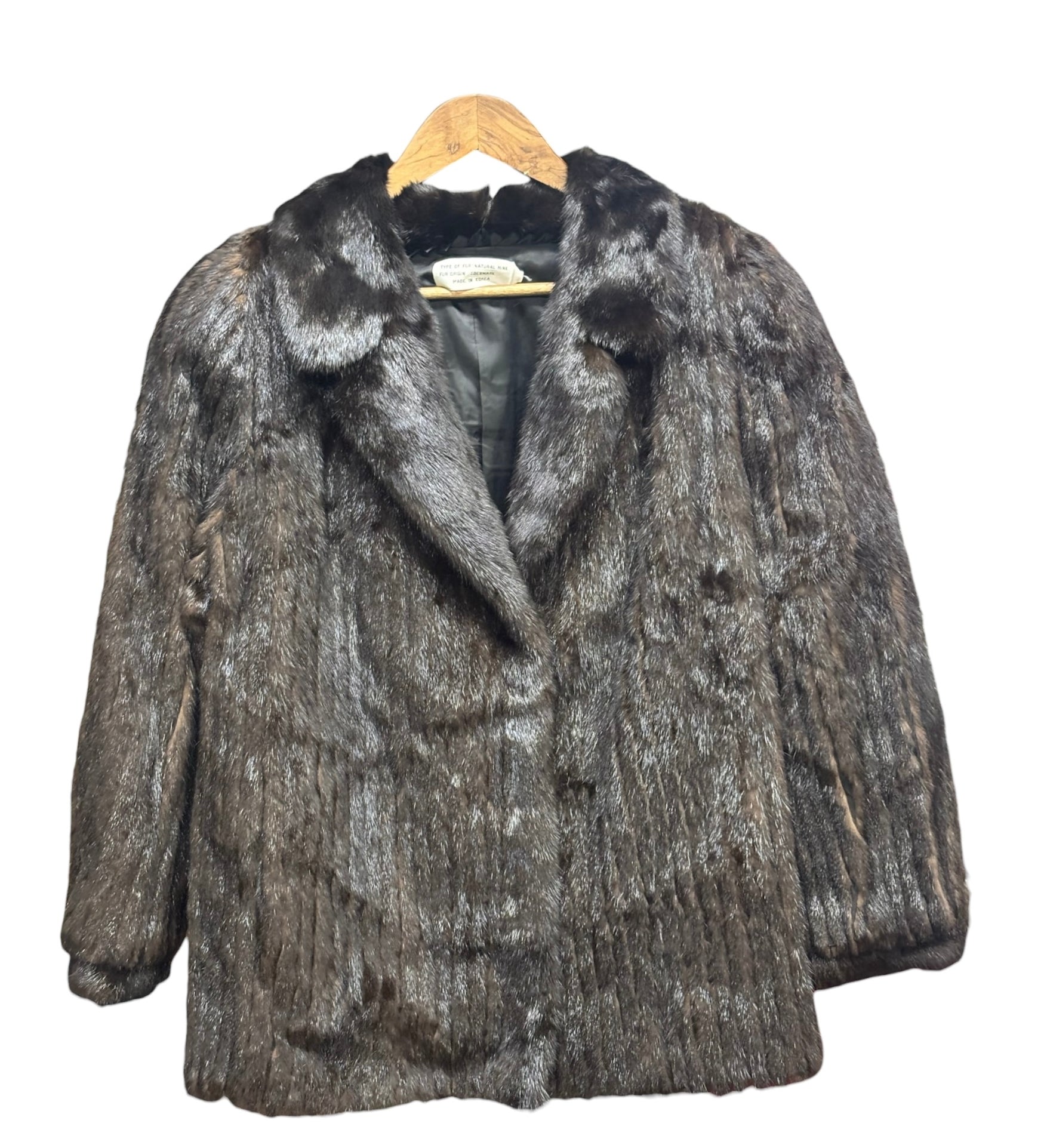 Vintage Brown Striped Mink Fur Coat