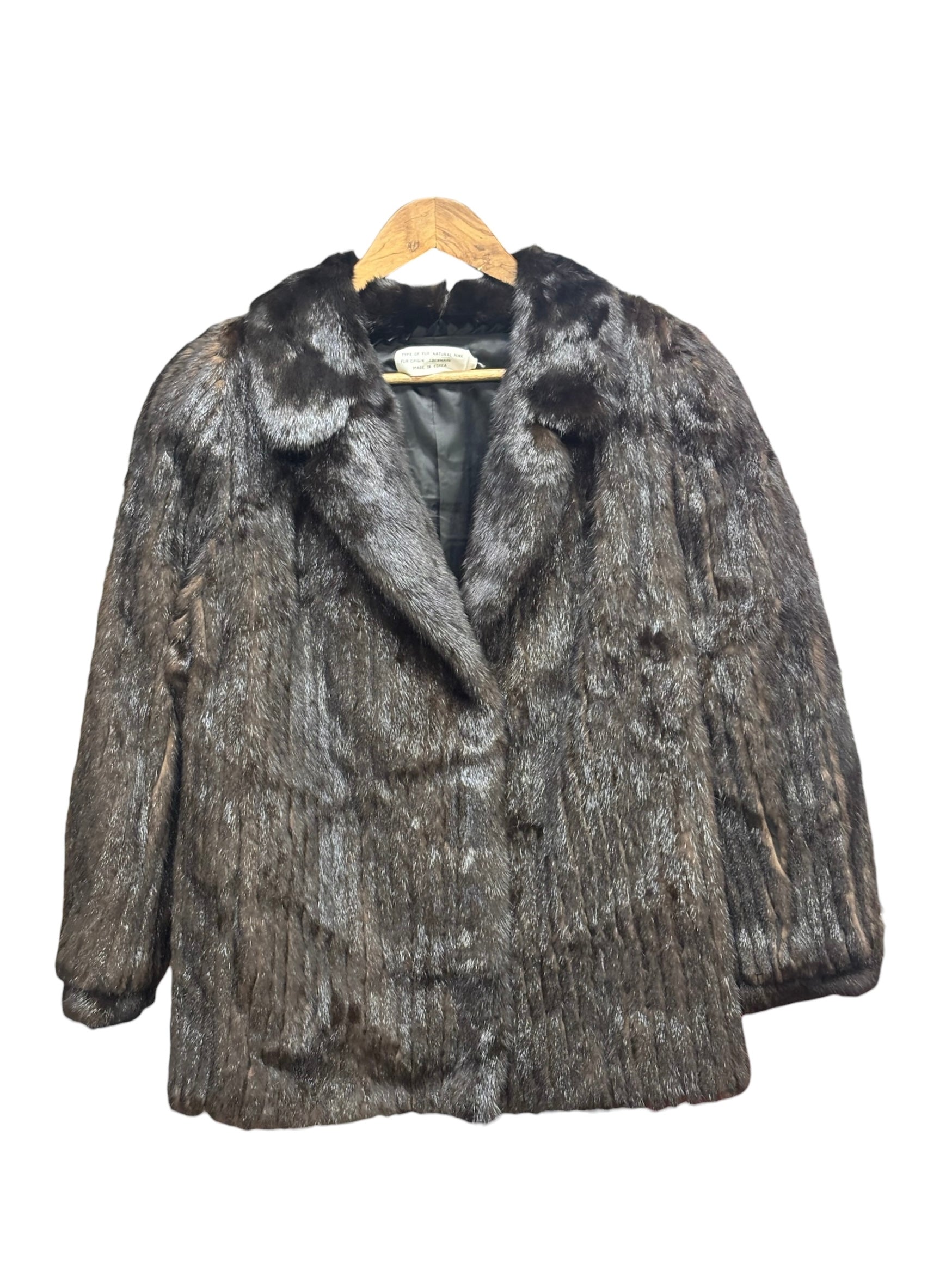 Vintage Brown Striped Mink Fur Coat
