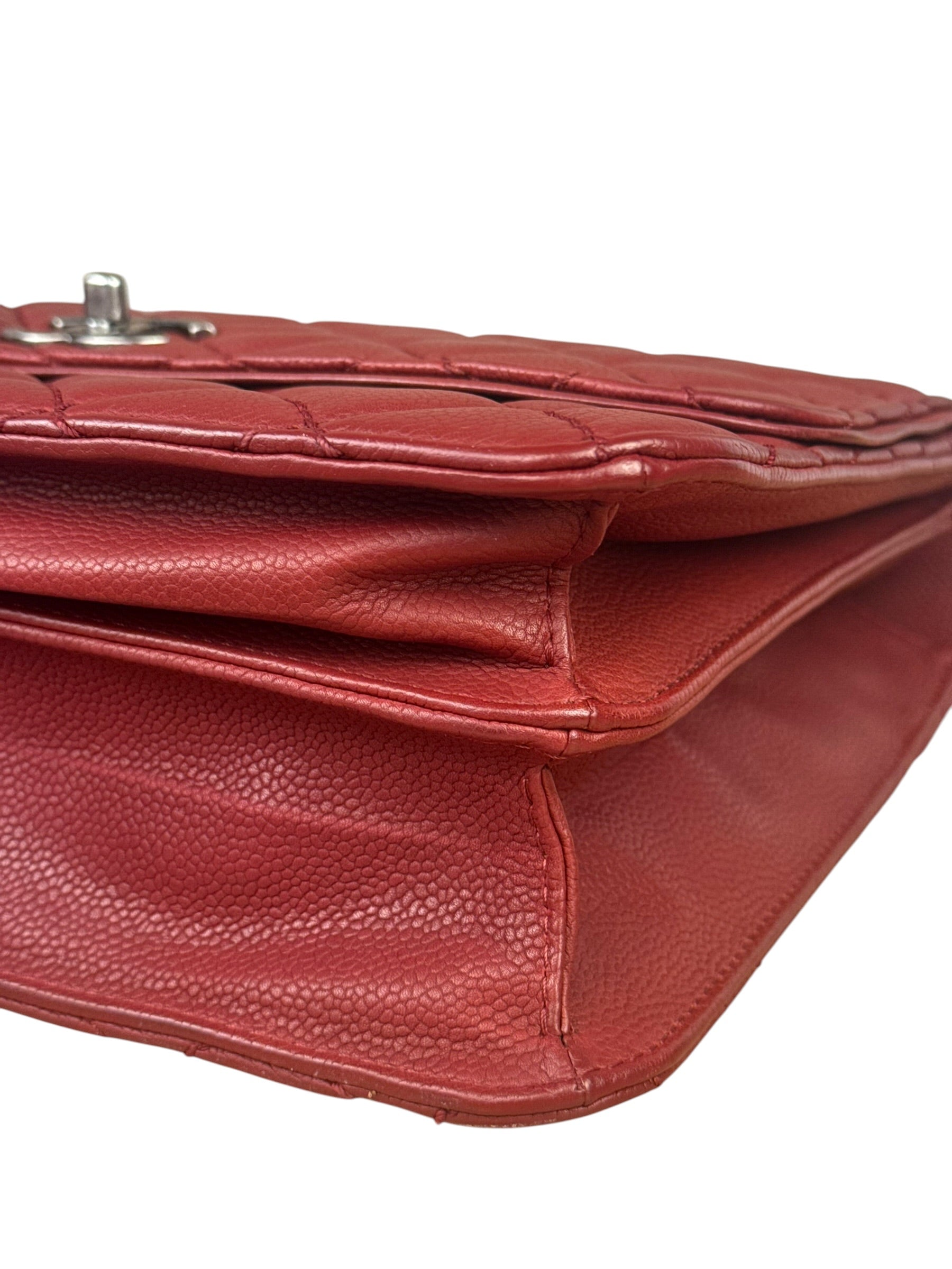 Chanel Red Caviar Leather Maxi Chain Flap Bag 2014