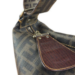 Fendi Vintage Two-Tone Leather Zucchino Messenger/Shoulder Bag