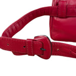 Chanel Vintage Red CC Leather Chain Belt Bag 90s