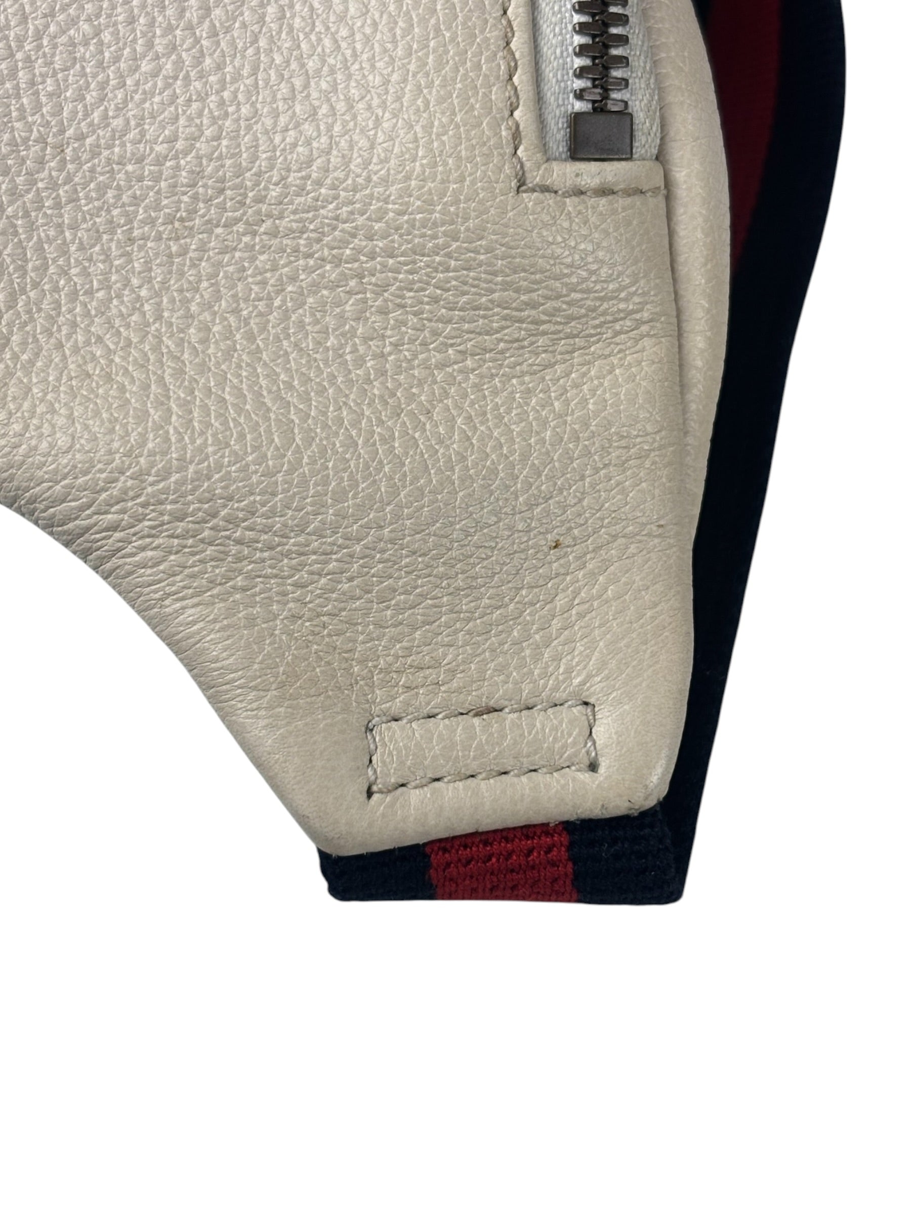 Gucci Ivory Leather Logo Print Belt Bumbag