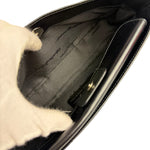 Salvatore Ferragamo Vintage Black Lizard Embossed Leather Pochette