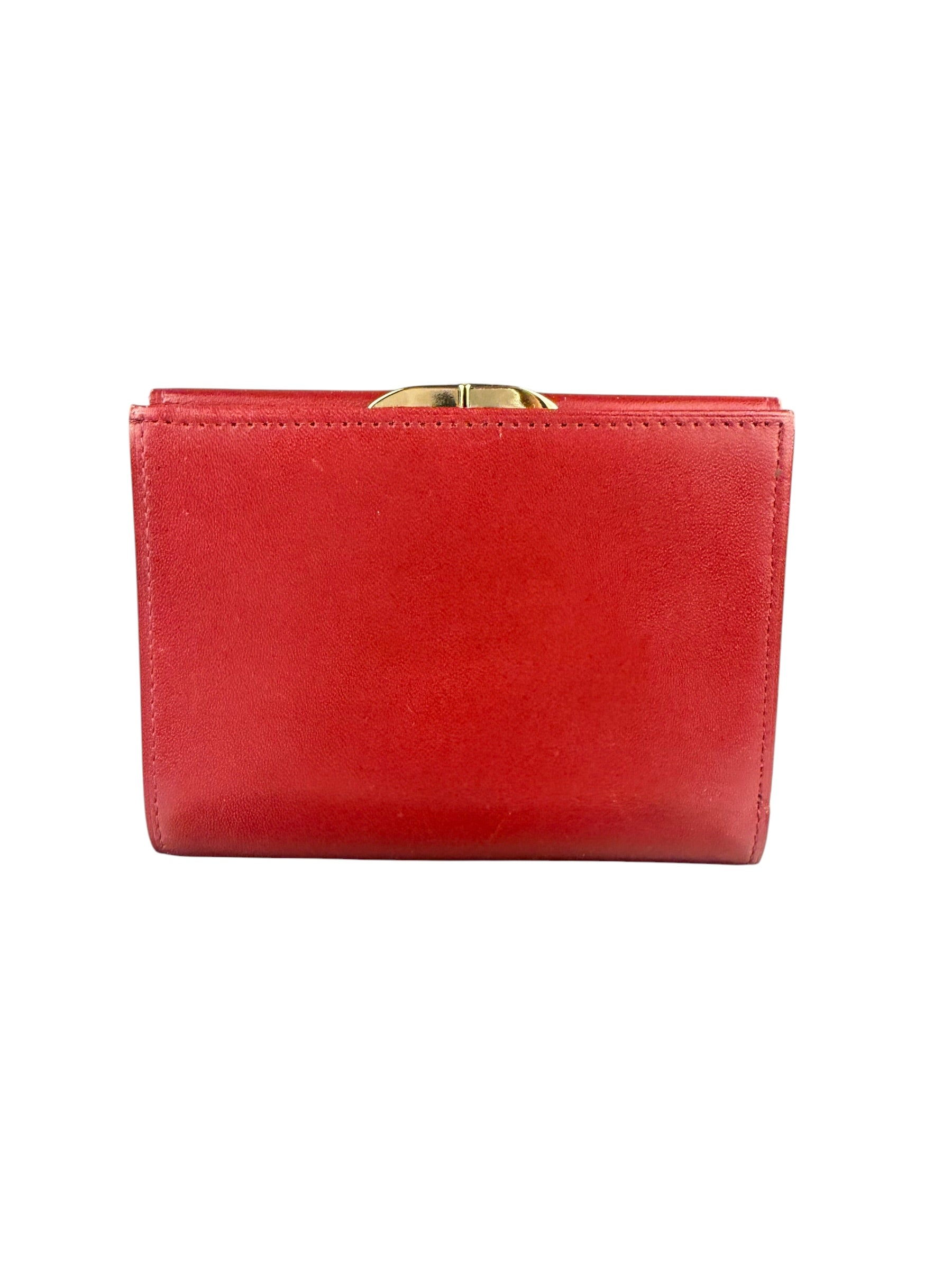 Givenchy Vintage Red Leather Trifold Wallet
