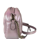 Gucci Iridescent Pink Nappa Chevron Small GG
