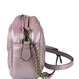 Gucci Iridescent Pink Nappa Chevron Small GG