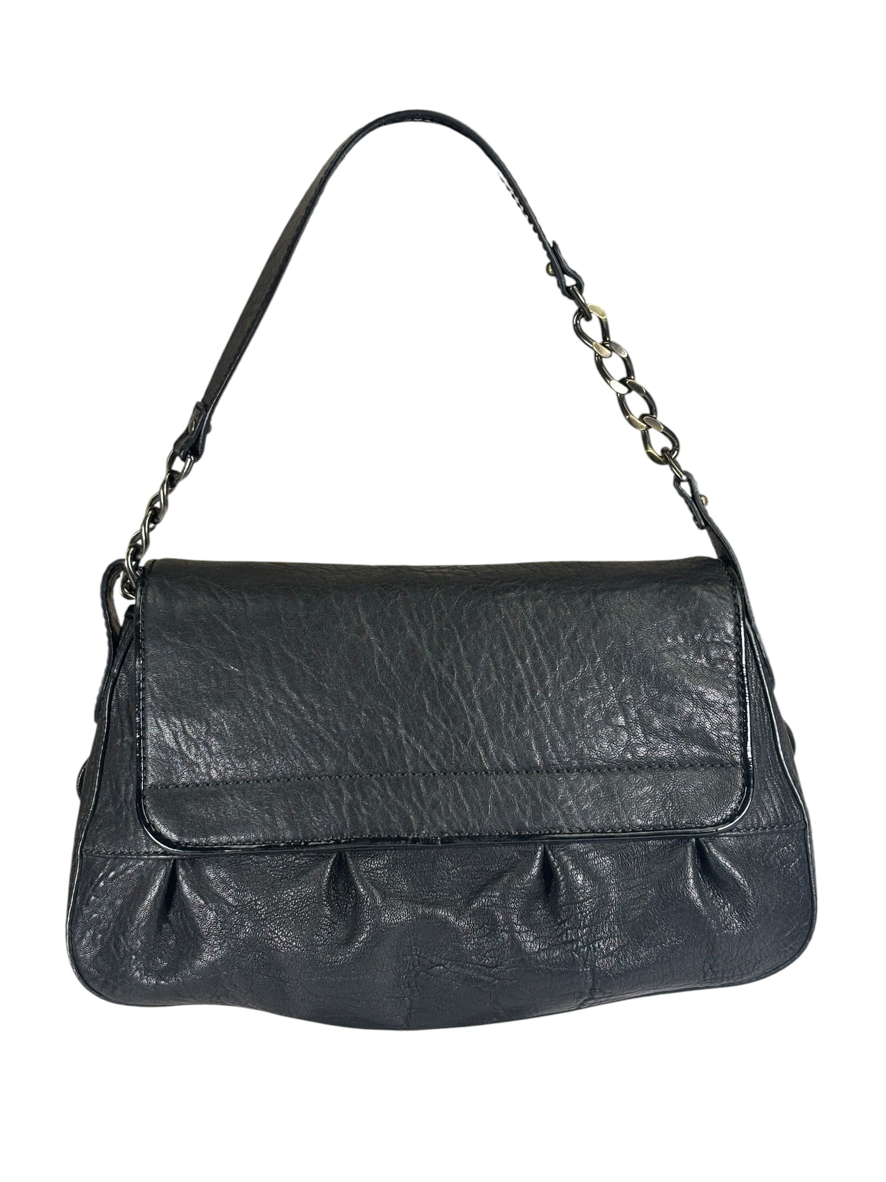 Fendi Black Patent Leather Trim B Bis Shoulder Bag