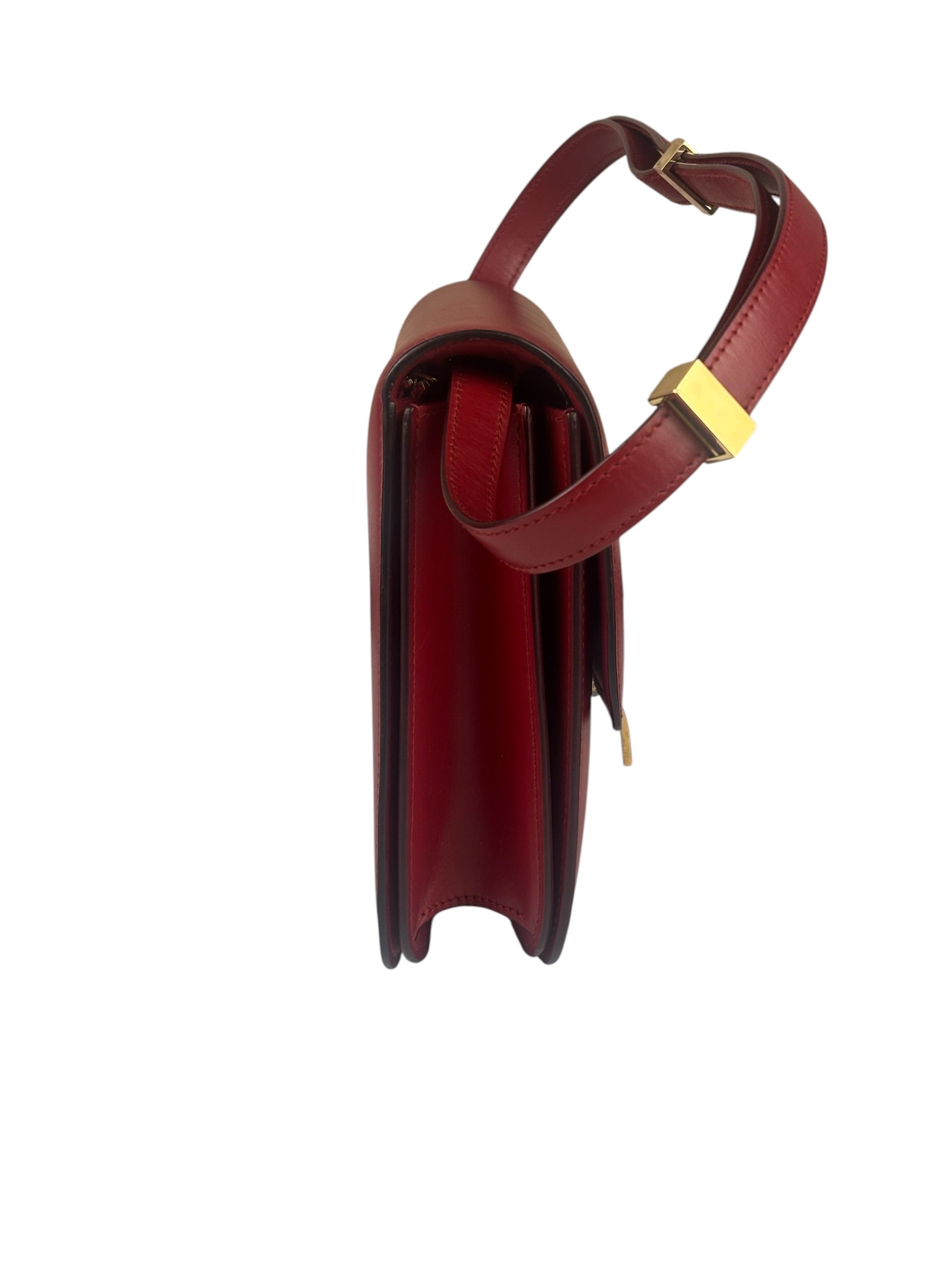 Celine Red Leather Box Crossbody Bag