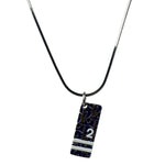 Christian Dior Silver Trotter Number 2 Oblique Pendant Necklace