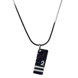 Christian Dior Silver Trotter Number 2 Oblique Pendant Necklace