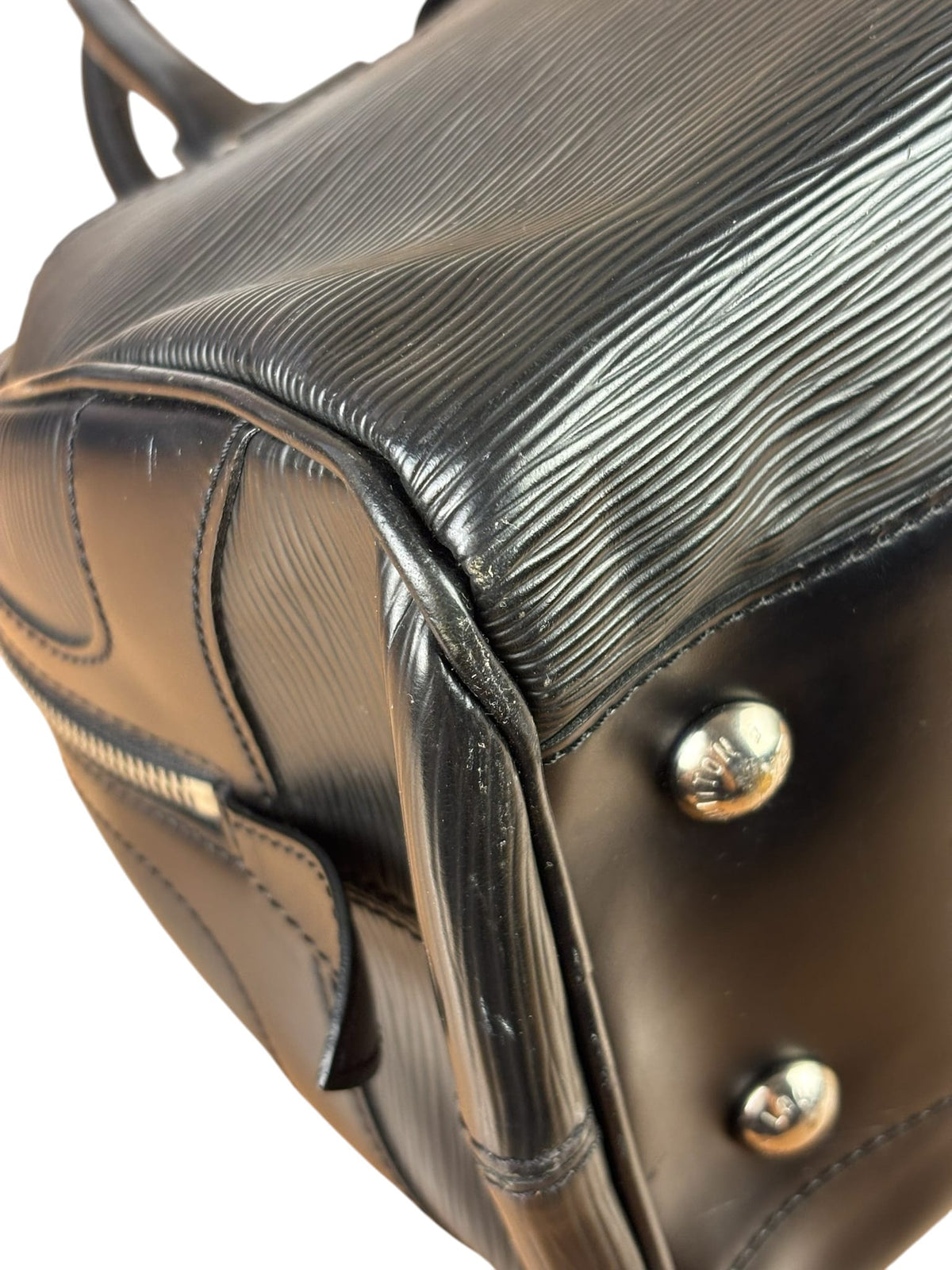 Louis Vuitton Black Epi Leather Montaigne Bowling Handbag GM