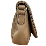 Gucci Vintage Tan Leather Medium Flap Shoulder Bag