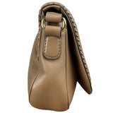 Gucci Vintage Tan Leather Medium Flap Shoulder Bag