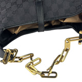 Gucci Black/Grey Leather Trim Jackie Hobo Bag