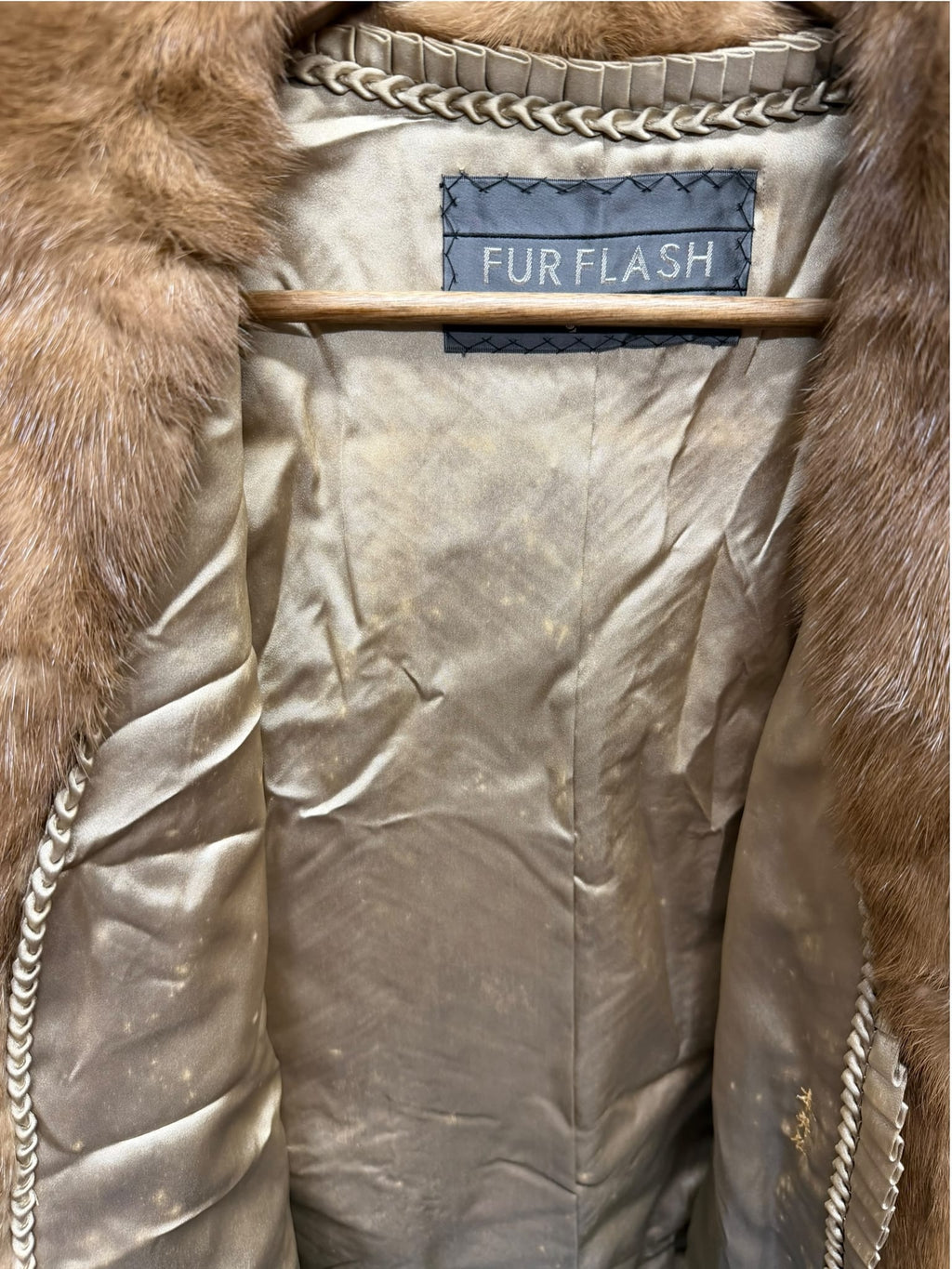 Vintage Moonbat Chevron Mink Fut Flash Coat