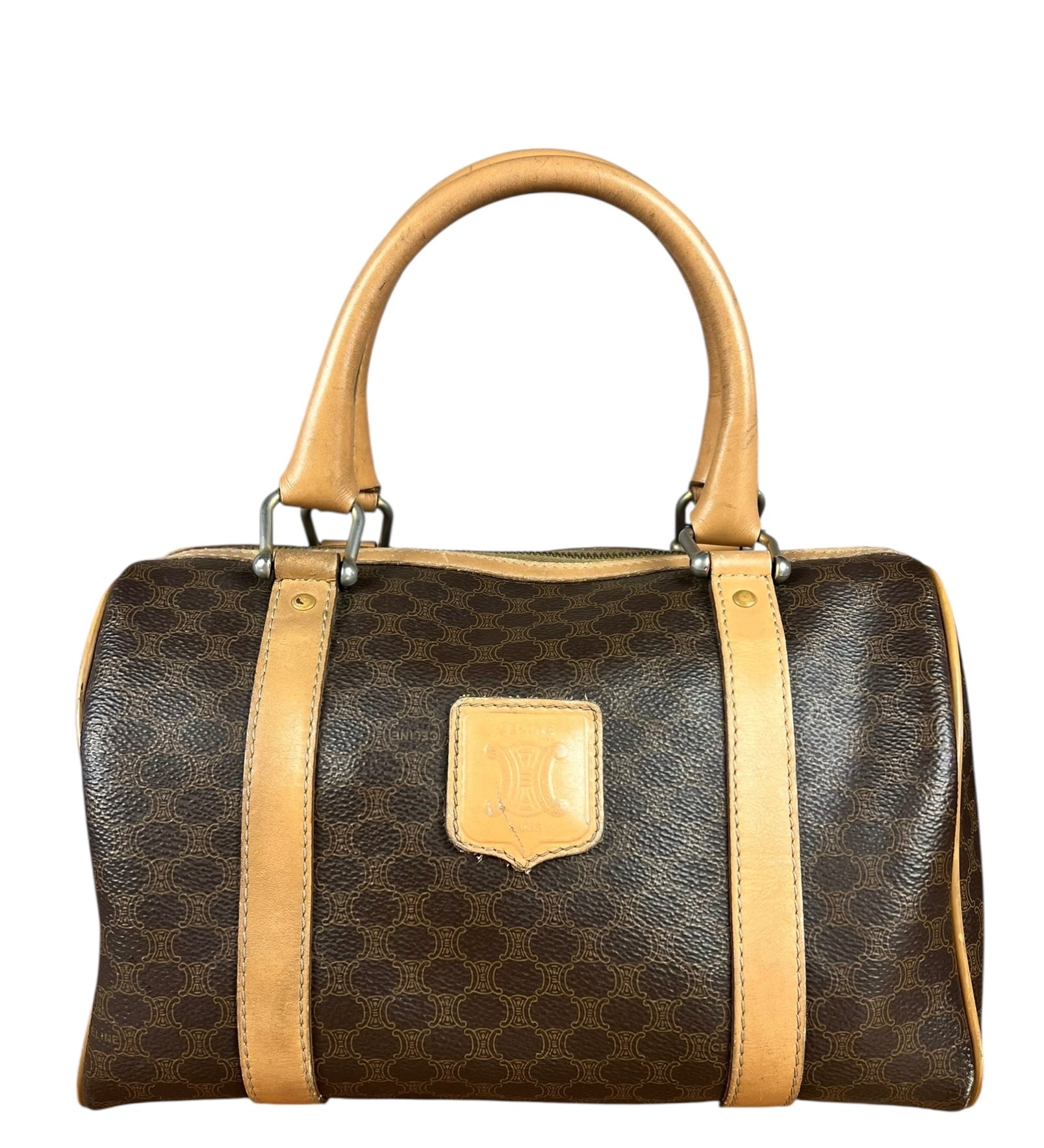 Celine Macadam Vintage Mini Boston Handbag