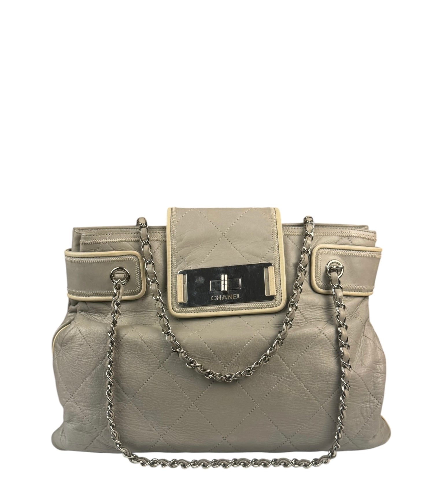 Chanel Grey Reissue Quilted Tote Bag 2013
