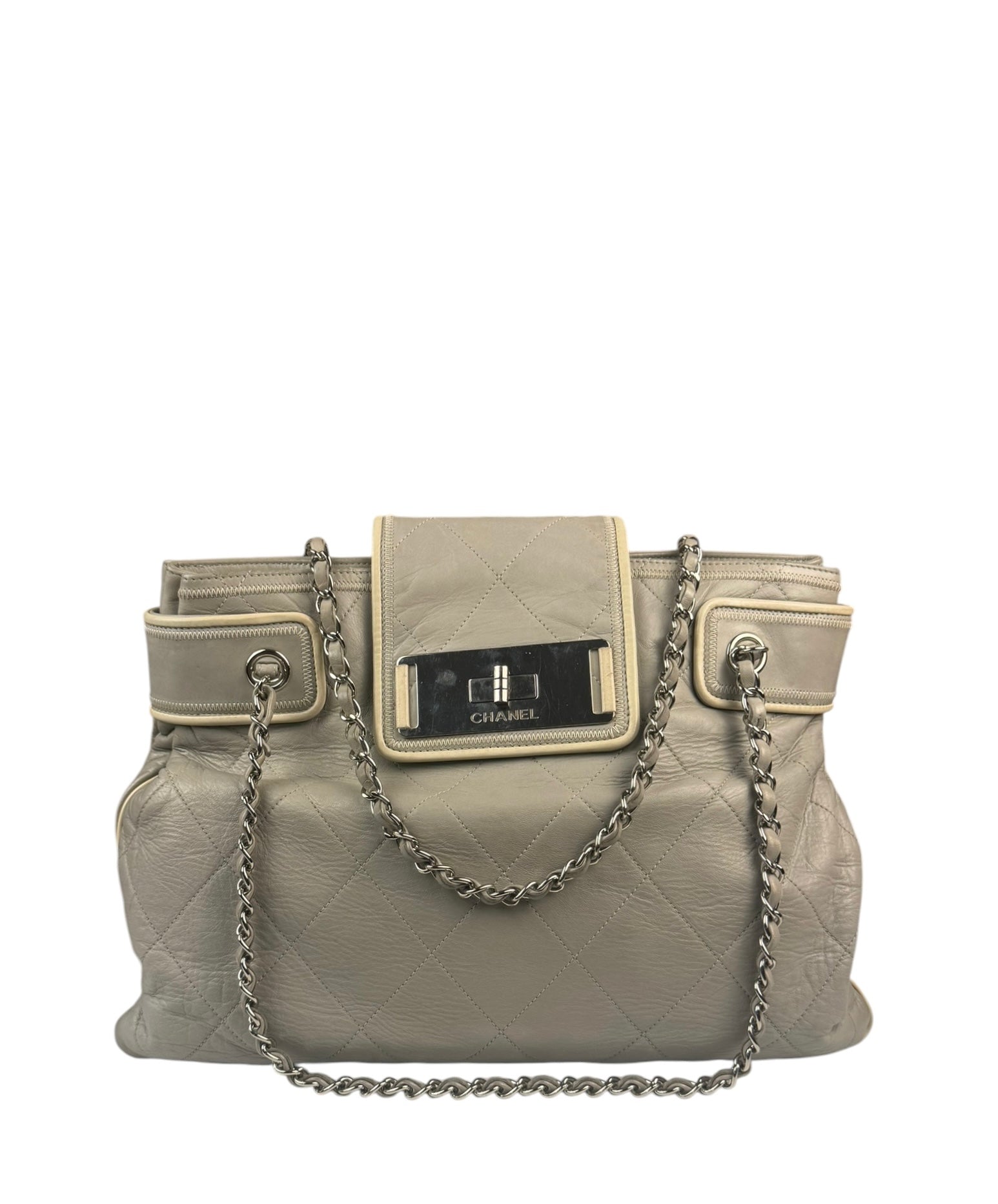 Chanel Grey Reissue Quilted Tote Bag 2013