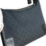 Gucci Vintage Black GG Canvas Shoulder Bag