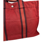Hermes Vintage Red Denim Fourre-Tout Tote