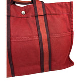 Hermes Vintage Red Denim Fourre-Tout Tote