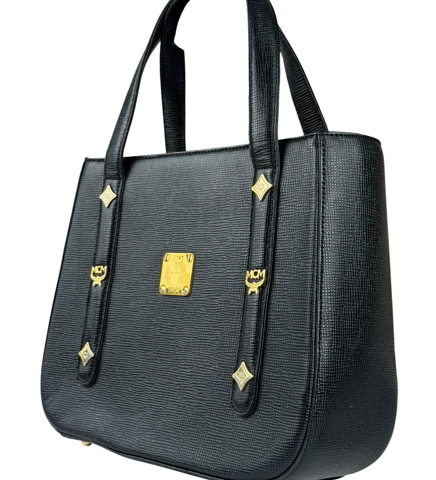 MCM Black Saffiano Leather Handbag
