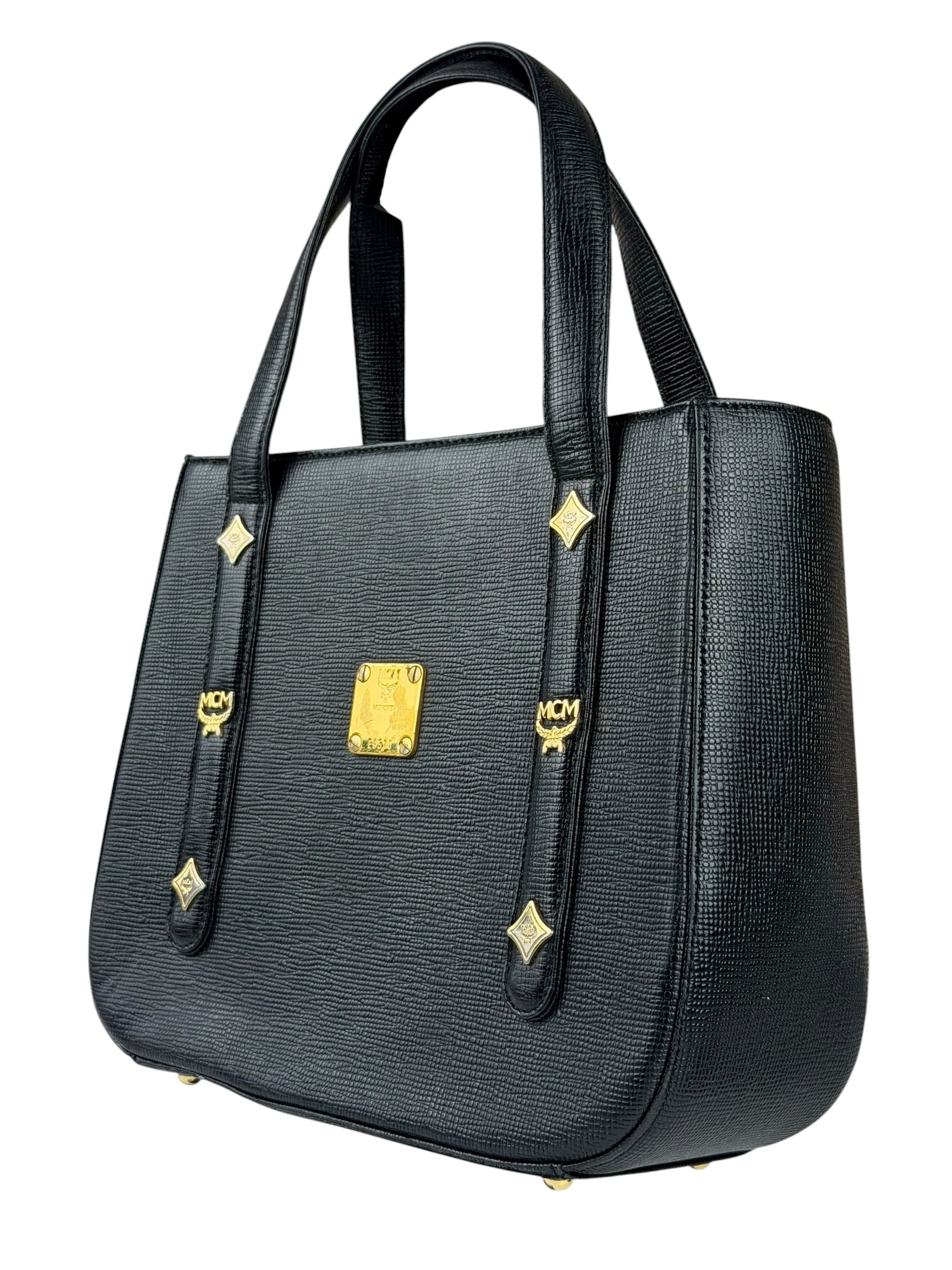 MCM Black Saffiano Leather Handbag