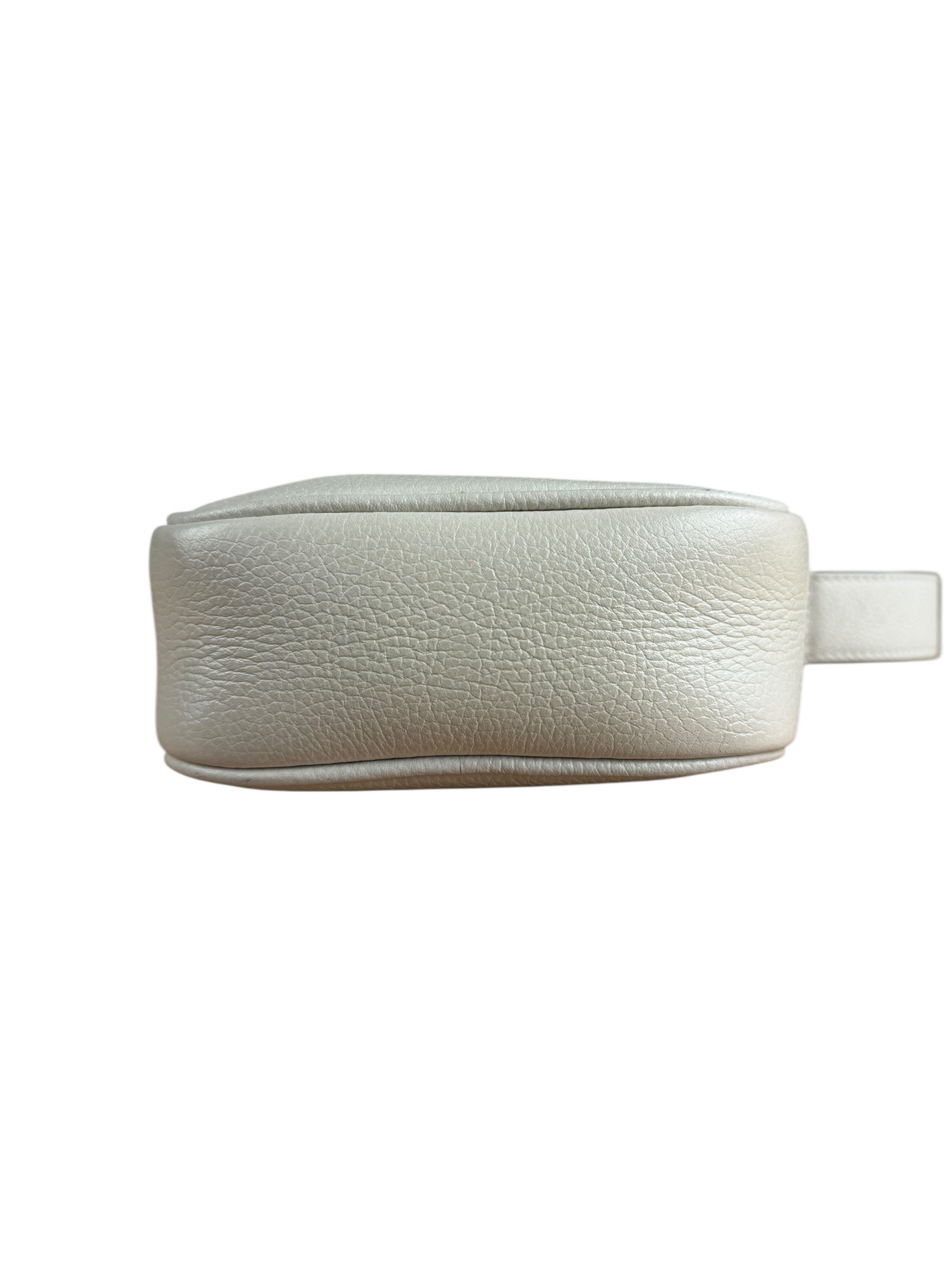 Gucci White Grained Sherry Leather Crossbody