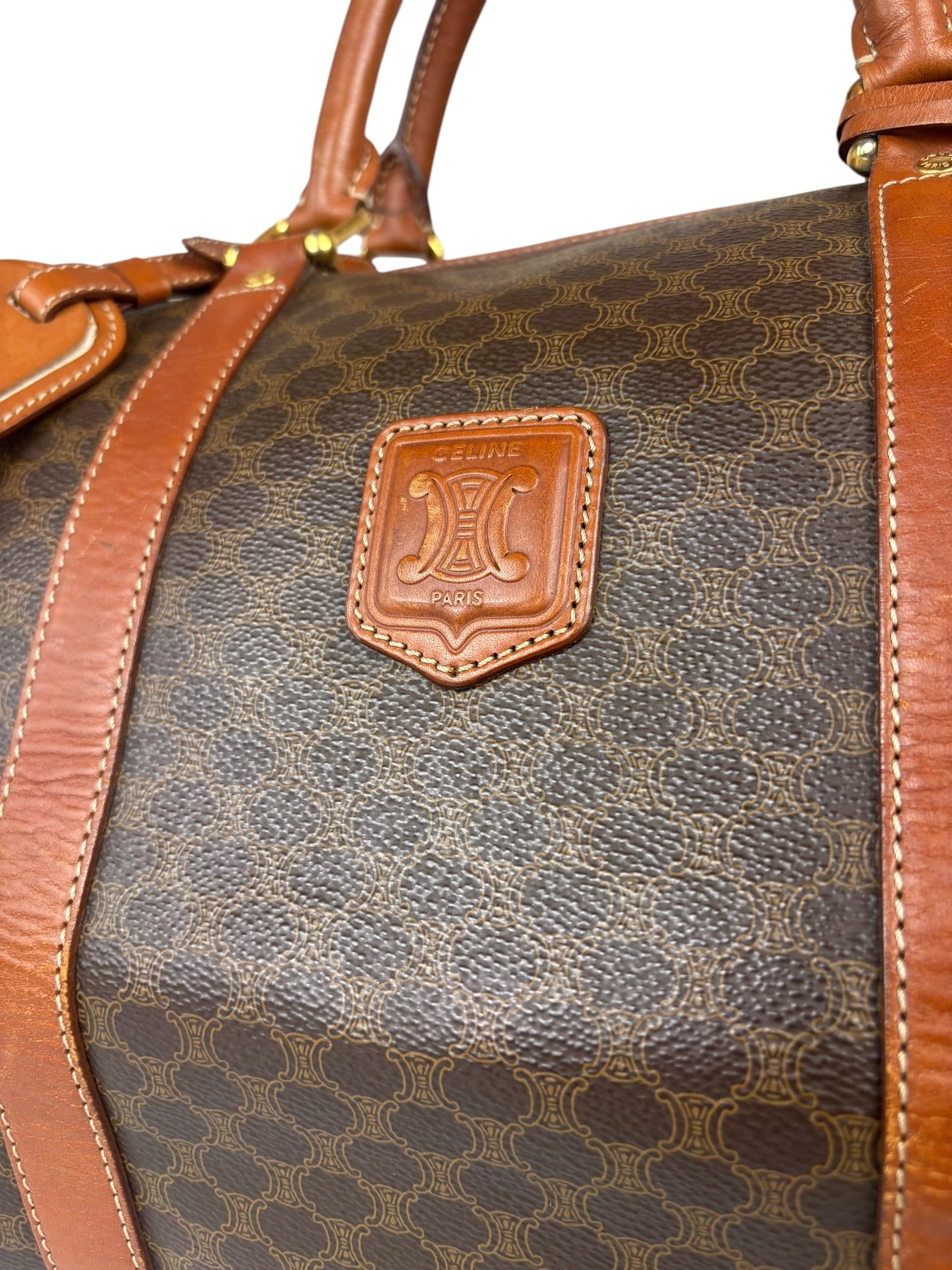 Celine Vintage Macadam Weekender Boston Bag